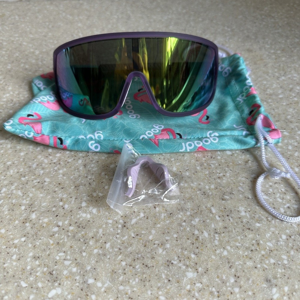 Goodr Wrap G Sunglasses Look Ma No Hands Purple Cycling Running Softball EUC